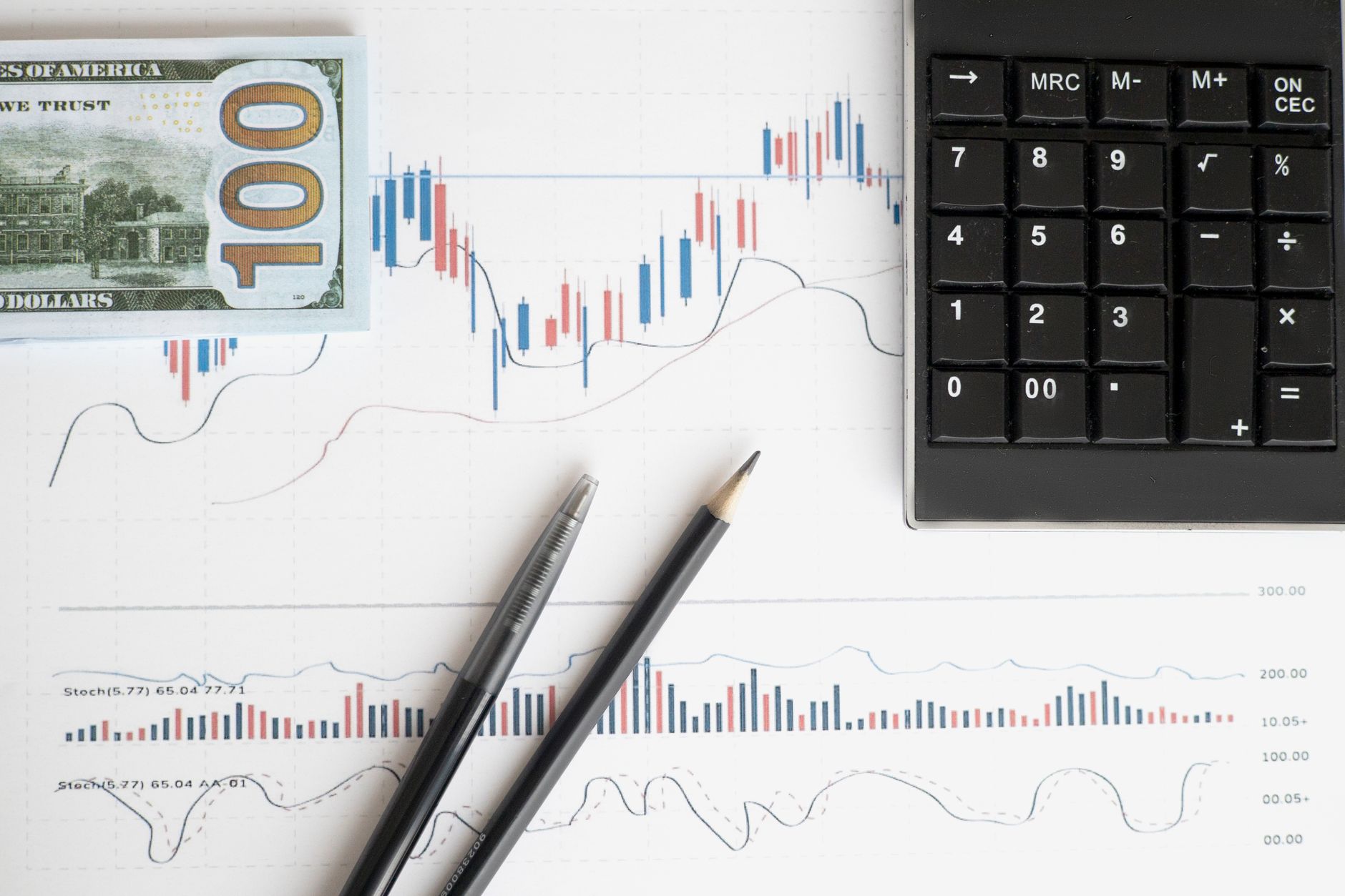 Grafik kurva saldo bankroll menurun dengan tiga garis simulasi pada 100, 1000, dan 10000 undian togel 4D